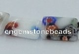 CLG521 16 inches 10*14mm rectangle lampwork glass beads wholesale