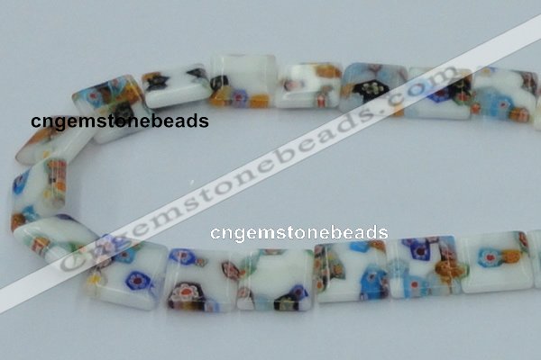 CLG523 16 inches 14*14mm square lampwork glass beads wholesale