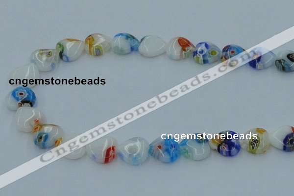 CLG525 16 inches 12*12mm heart lampwork glass beads wholesale