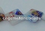 CLG529 16 inches 10*10mm diamond lampwork glass beads wholesale