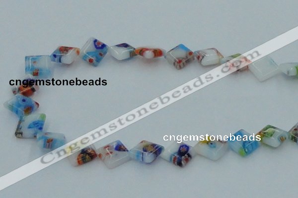 CLG529 16 inches 10*10mm diamond lampwork glass beads wholesale