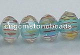 CLG53 13 inches 9*12mm faceted rondelle handmade lampwork beads