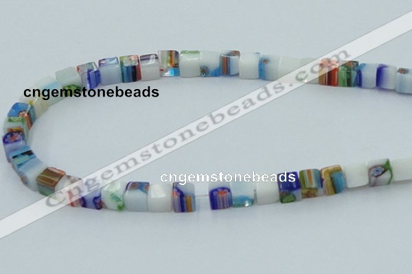 CLG531 16 inches 6*6mm cube lampwork glass beads wholesale