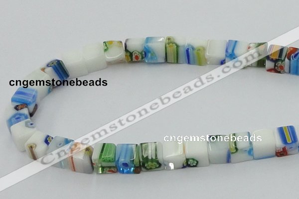 CLG532 16 inches 8*8mm cube lampwork glass beads wholesale