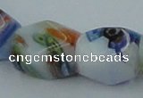 CLG535 16 inches 10*13mm faceted cuboid lampwork glass beads