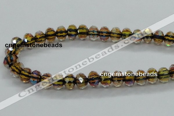 CLG54 13 inches 9*12mm faceted rondelle handmade lampwork beads