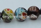 CLG541 16 inches 10mm round goldstone & lampwork glass beads