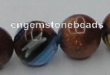 CLG542 16 inches 12mm round goldstone & lampwork glass beads