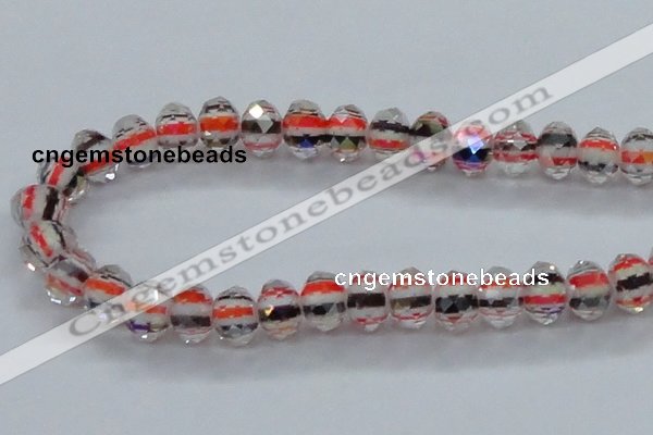 CLG55 13 inches 9*12mm faceted rondelle handmade lampwork beads