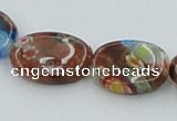 CLG553 16 inches 10*14mm oval goldstone & lampwork glass beads