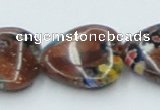 CLG558 16 inches 18*18mm heart goldstone & lampwork glass beads