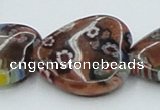 CLG559 16 inches 20*20mm heart goldstone & lampwork glass beads