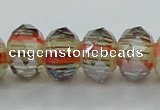 CLG56 13 inches 9*12mm faceted rondelle handmade lampwork beads