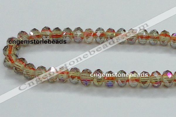 CLG56 13 inches 9*12mm faceted rondelle handmade lampwork beads