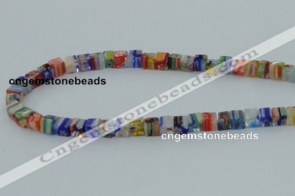 CLG562 16 inches 6*6mm cube lampwork glass beads wholesale