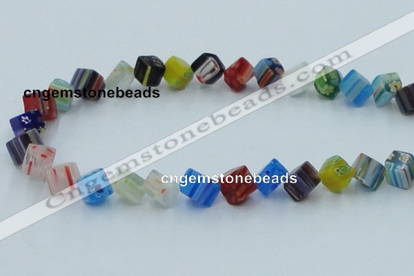 CLG569 16 inches 8*8mm cube lampwork glass beads wholesale