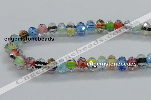 CLG57 13 inches 9*12mm faceted rondelle handmade lampwork beads