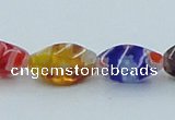 CLG576 16 inches 6*13mm twisted rice lampwork glass beads wholesale