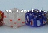 CLG578 16 inches 10*15mm faceted cuboid lampwork glass beads