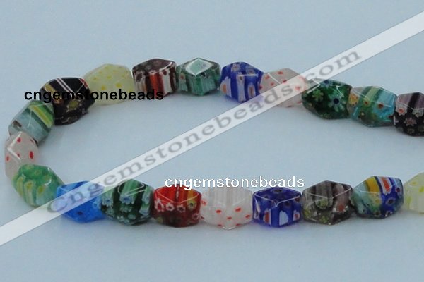 CLG578 16 inches 10*15mm faceted cuboid lampwork glass beads