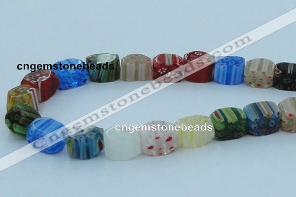 CLG579 16 inches 12*15mm faceted cuboid lampwork glass beads