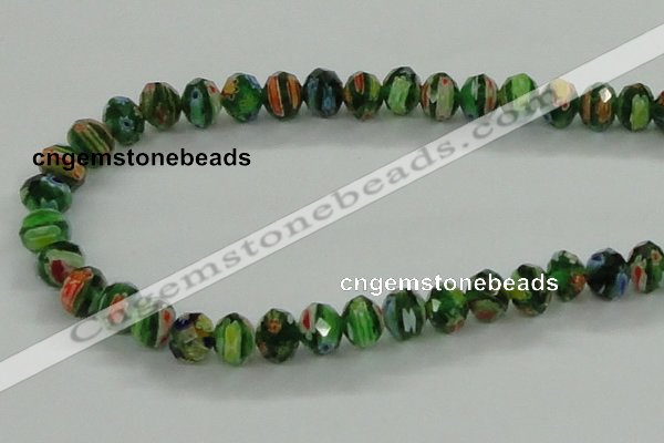 CLG58 15 inches 8*10mm faceted rondelle handmade lampwork beads