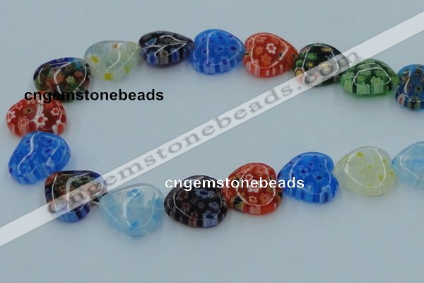 CLG582 16 inches 18*18mm heart lampwork glass beads wholesale