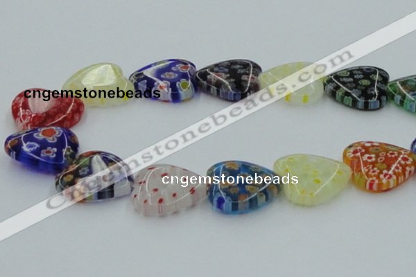 CLG584 16 inches 22*22mm heart lampwork glass beads wholesale
