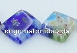 CLG586 16 inches 14*14mm diamond lampwork glass beads wholesale