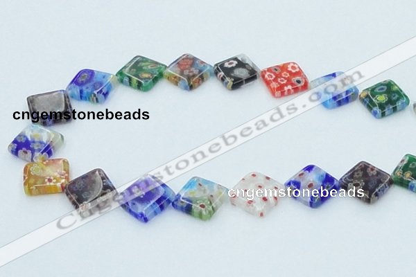 CLG586 16 inches 14*14mm diamond lampwork glass beads wholesale