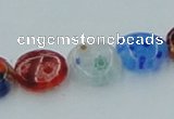 CLG587 16 inches 10mm flat round lampwork glass beads wholesale