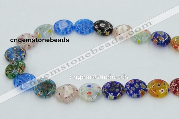 CLG588 16 inches 16mm flat round lampwork glass beads wholesale