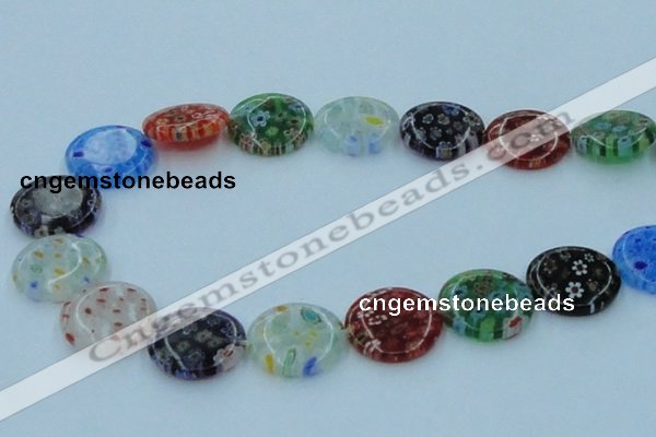 CLG596 16 inches 20mm flat round lampwork glass beads wholesale