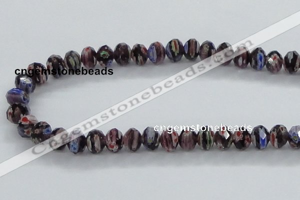 CLG60 15 inches 8*10mm faceted rondelle handmade lampwork beads