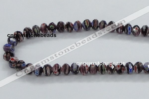 CLG60 15 inches 8*10mm faceted rondelle handmade lampwork beads