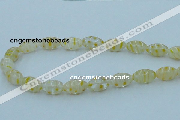 CLG614 3PCS 16 inches 10*16mm rice lampwork glass beads wholesale