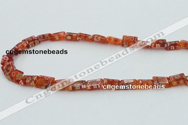 CLG618 5PCS 16 inches 8*10mm rectangle lampwork glass beads wholesale