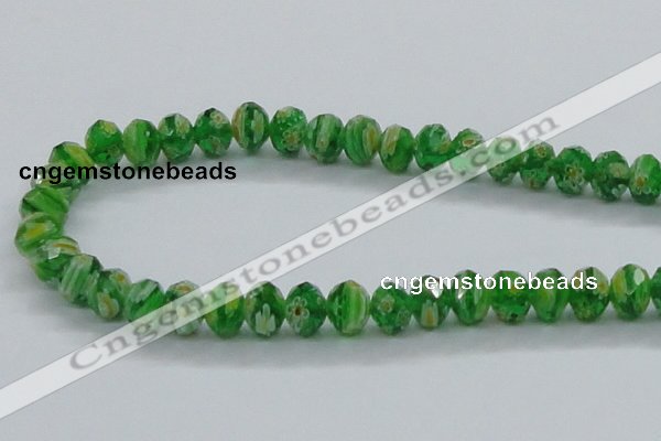 CLG62 15 inches 8*10mm faceted rondelle handmade lampwork beads