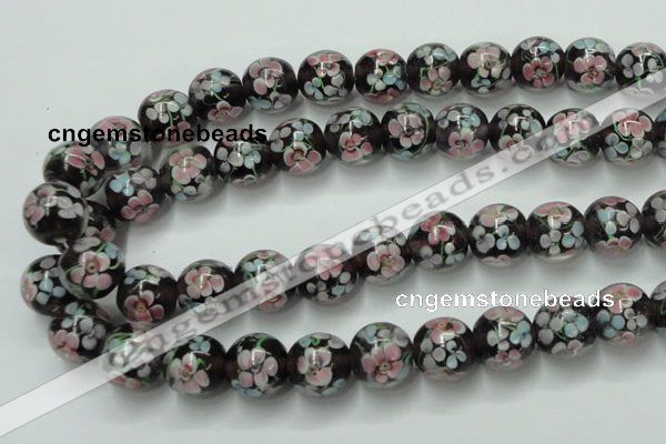 CLG765 15 inches 12mm round lampwork glass beads wholesale