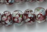 CLG767 14.5 inches 8*12mm rondelle lampwork glass beads wholesale