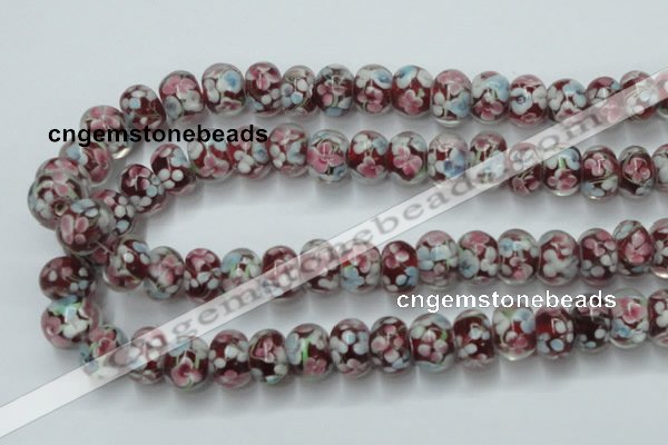 CLG767 14.5 inches 8*12mm rondelle lampwork glass beads wholesale