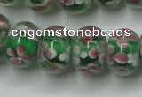 CLG769 14.5 inches 8*12mm rondelle lampwork glass beads wholesale