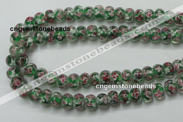 CLG769 14.5 inches 8*12mm rondelle lampwork glass beads wholesale
