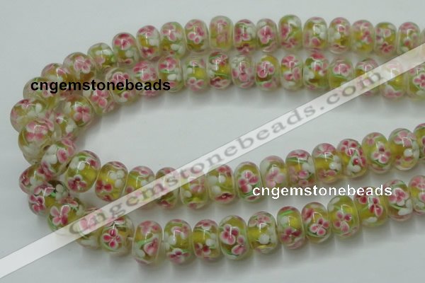 CLG770 14.5 inches 8*12mm rondelle lampwork glass beads wholesale