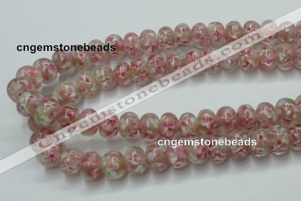 CLG771 14.5 inches 8*12mm rondelle lampwork glass beads wholesale