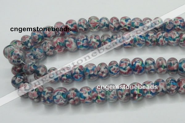 CLG772 14.5 inches 8*12mm rondelle lampwork glass beads wholesale