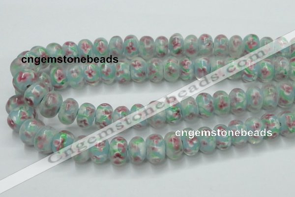 CLG773 14.5 inches 8*12mm rondelle lampwork glass beads wholesale