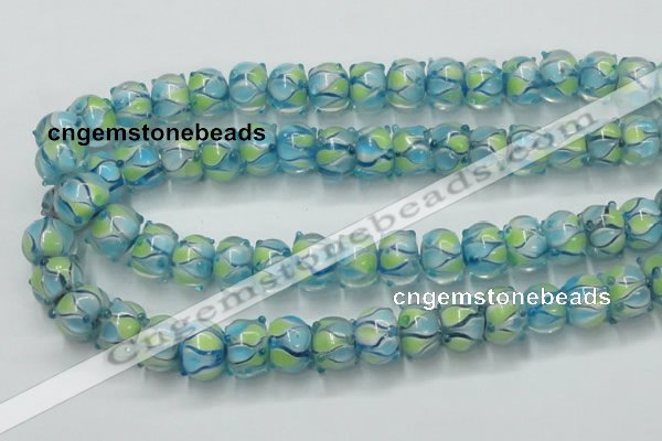 CLG779 14 inches 8*12mm rondelle lampwork glass beads wholesale