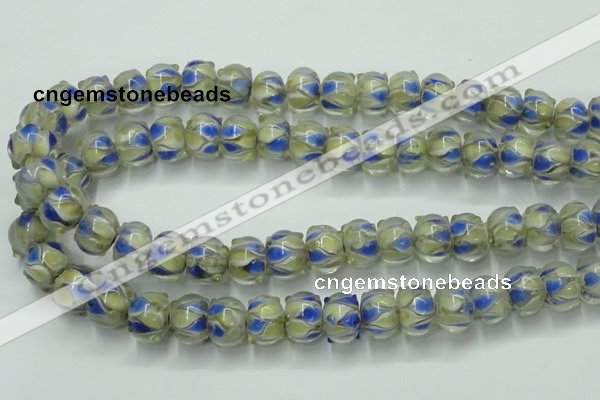 CLG782 14 inches 8*12mm rondelle lampwork glass beads wholesale