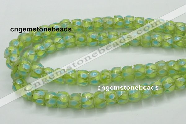 CLG783 14 inches 8*12mm rondelle lampwork glass beads wholesale